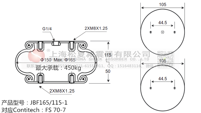 JBF165/115-1橡膠<a href='http://m.playapuntapopy.com/' target='_blank'><u>空氣彈簧</u></a>