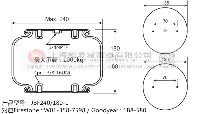 JBF240-180-1橡膠<a href='http://m.playapuntapopy.com/' target='_blank'><u>空氣彈簧</u></a>
