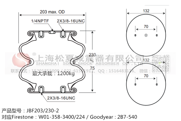 JBF203/230-2橡膠<a href='http://m.playapuntapopy.com/' target='_blank'><u>空氣彈簧</u></a>