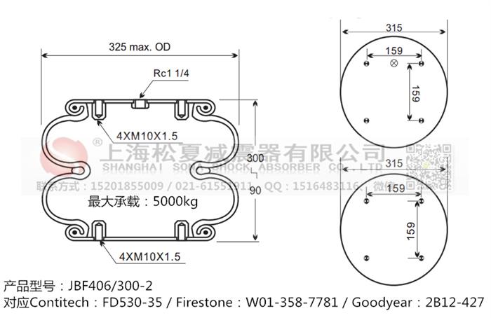 JBF406/300-2橡膠<a href='http://m.playapuntapopy.com/' target='_blank'><u>空氣彈簧</u></a>